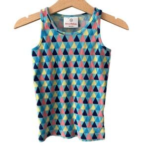 Hanna Andersson Geometric Printed Ribbed Racerback Tanktop - 90cm